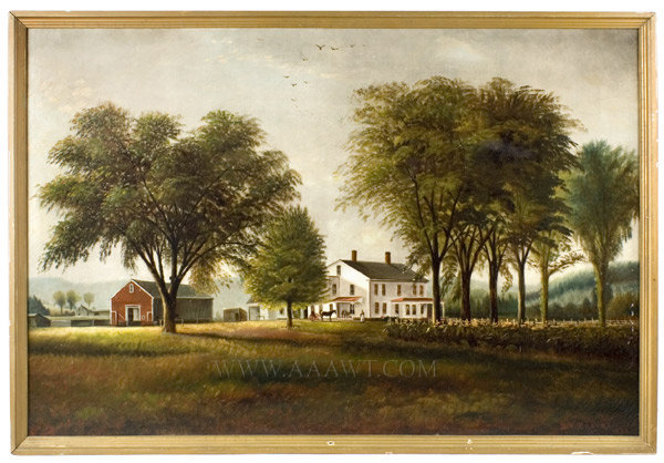 Painting, Farm Scene, New England
Purportedly Worcester County
Signed B.V. Brooks
1895, entire view